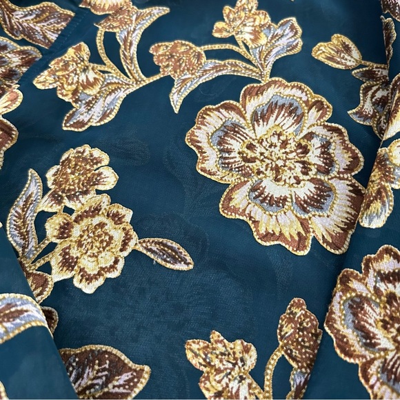 Shyanne Teal Floral Duster Kimono One Size Travel Boho Festival Beach Coverup - Picture 12 of 12